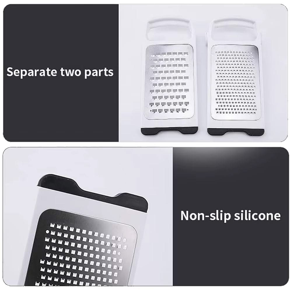 Modern Multifunctional Space-Saving Vertical Foldable Stainless Steel Grater—Double-Sided Design for Fine Grating of Cheese, Vegetables, and Fruit