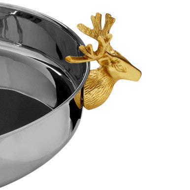 Stag Head Gold and Silver Serving Tray