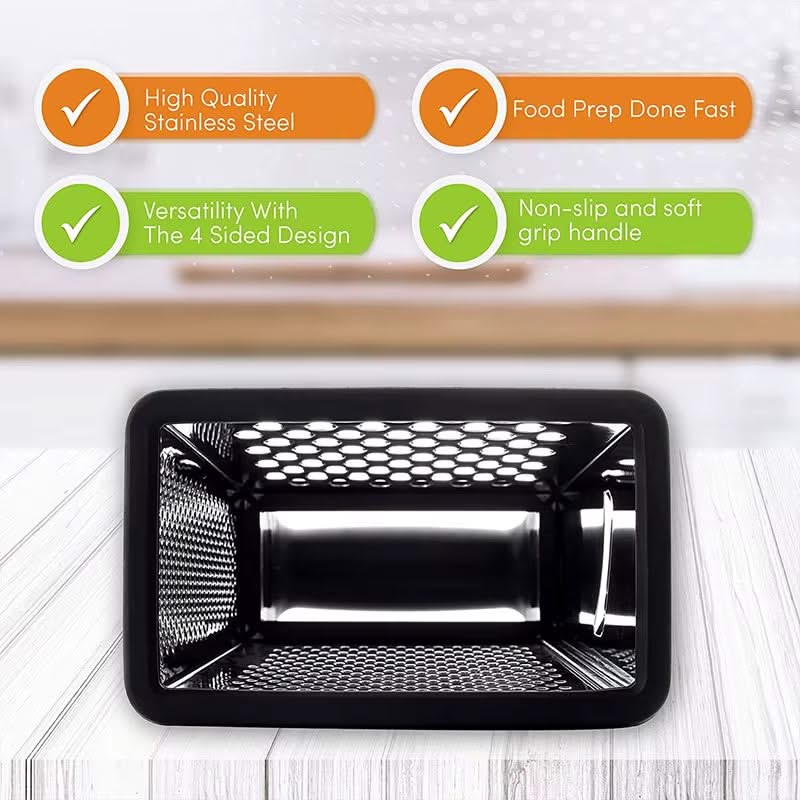 4-Sided Stainless Steel Grater with Storage Box Container - Perfect for Cheese and Vegetable Prep in the Kitchen
