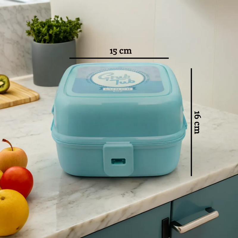 4 Compartment Mint Green Lunch Box