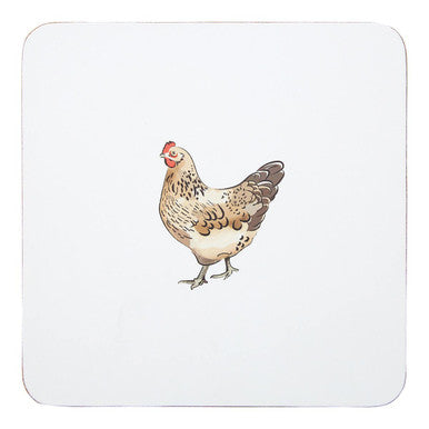 Set of 4 Hen Cork Coasters