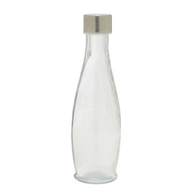 Clear Glass 550ml Bottle with Metal Lid