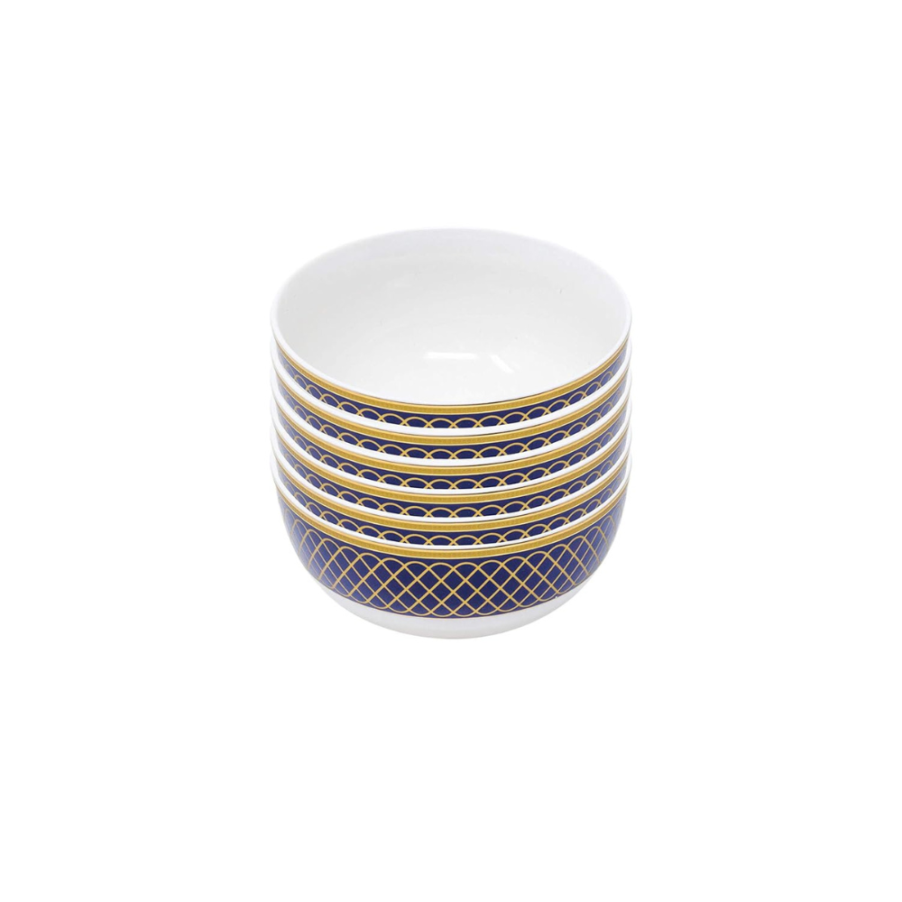 6 Pcs Veg Bowl Set, 340 ml, 11.5 cm, Navy Blue
