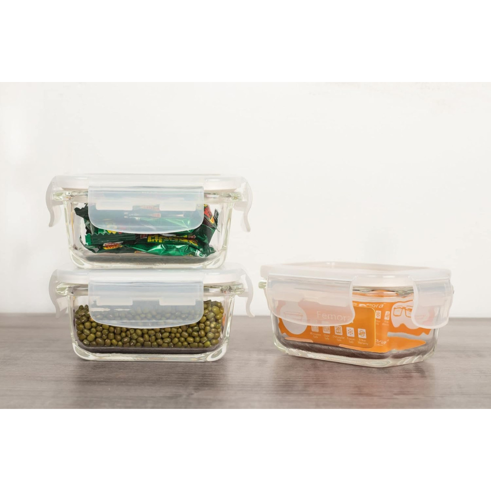 Borosilicate Glass Containers for Kitchen, Storage Box for Kitchen With Air Vent Lid, Microwave Safe