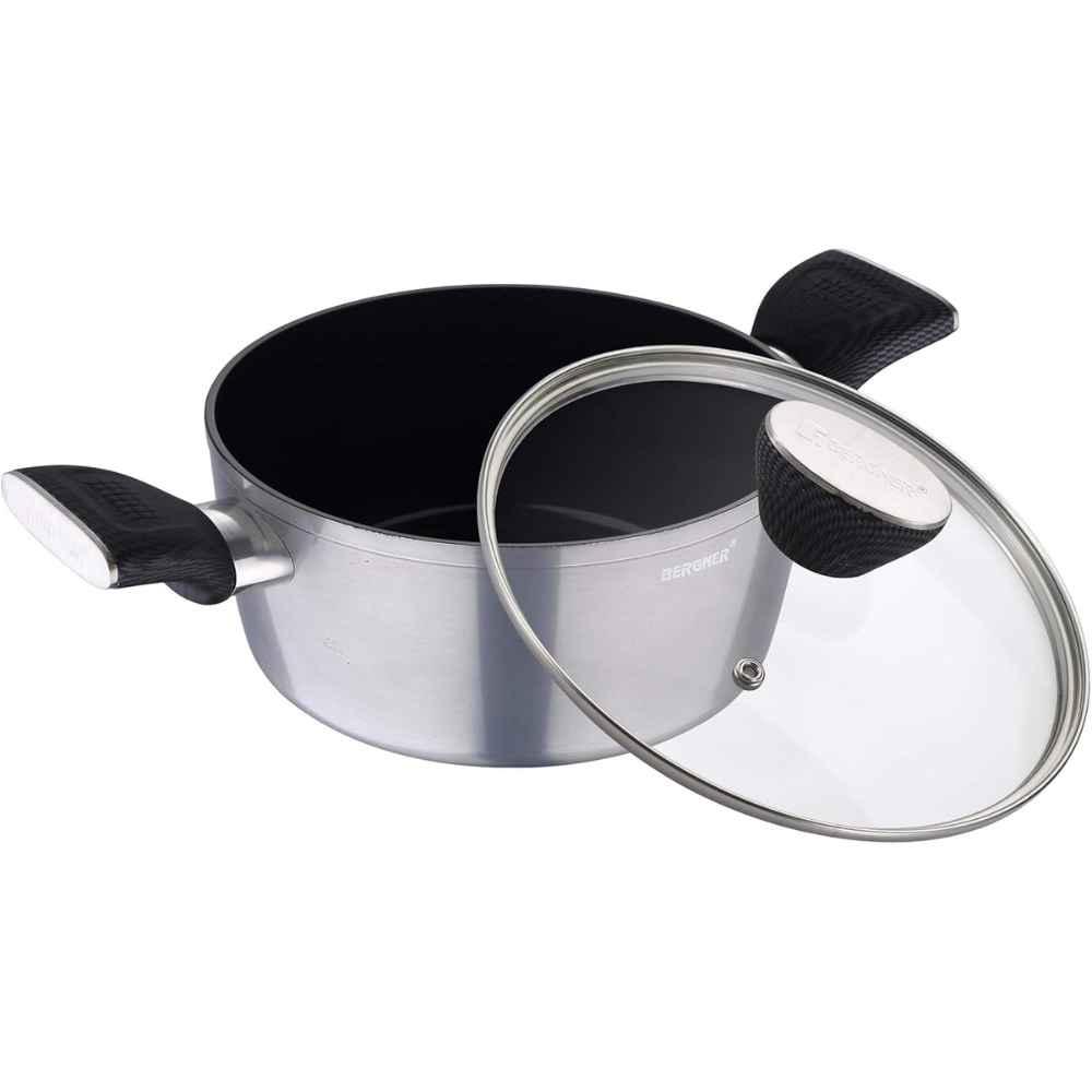 Carbon TT Forged Aluminium Non-stick Casserole With Glass Lid & Induction Base