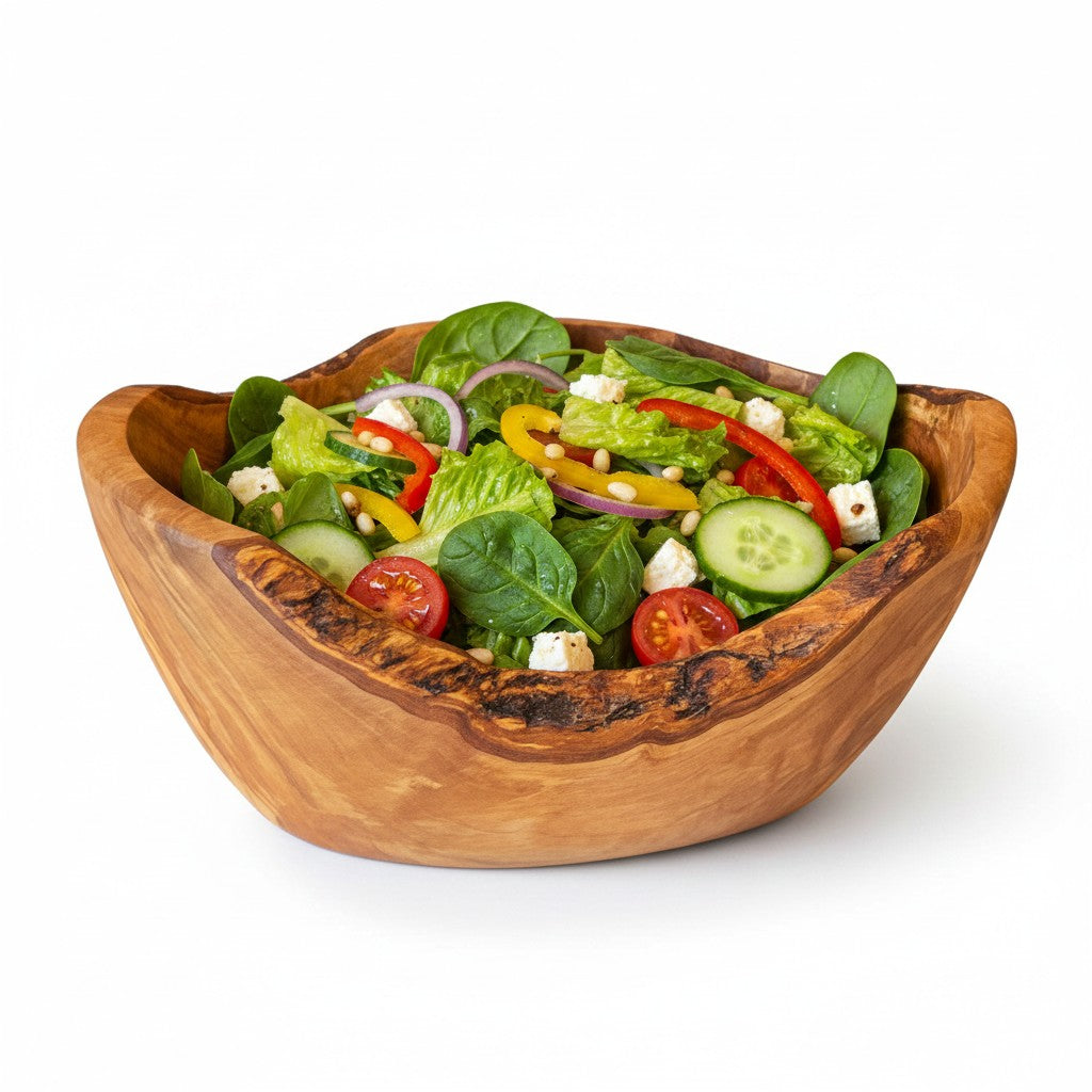 Hand-Carved Olive Wood Salad & Fruit Bowl, 20–45 cm
