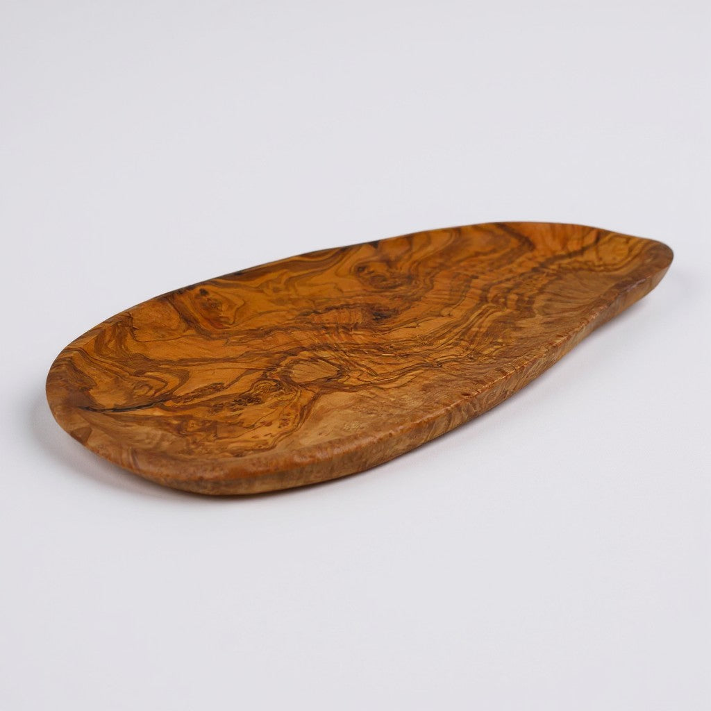 Olive Wood Serving Board | Rustic Live Edge Serving Platter Cheese Tray