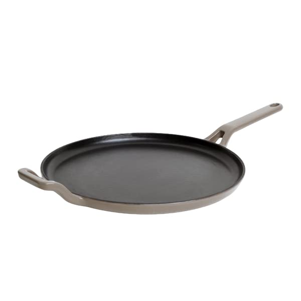 Enamel Cast Iron Dosa Tawa, Iron Tawa, Dosa Pan Cookware for Kitchen 28 cm Grey