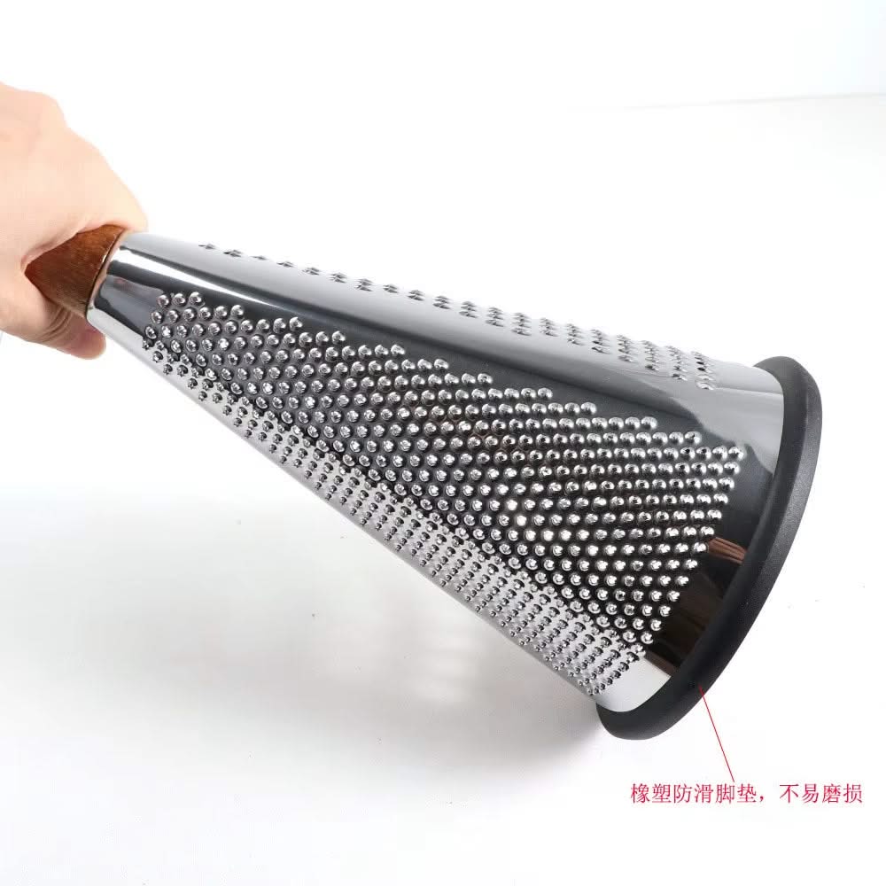 Multi-functional Cone-Shaped Grater with Wooden Handle – Ideal for Cheese, Vegetables, and Fruits in the Kitchen, Available in 19.5cm, 24cm, 27cm, and 30cm Height Sizes