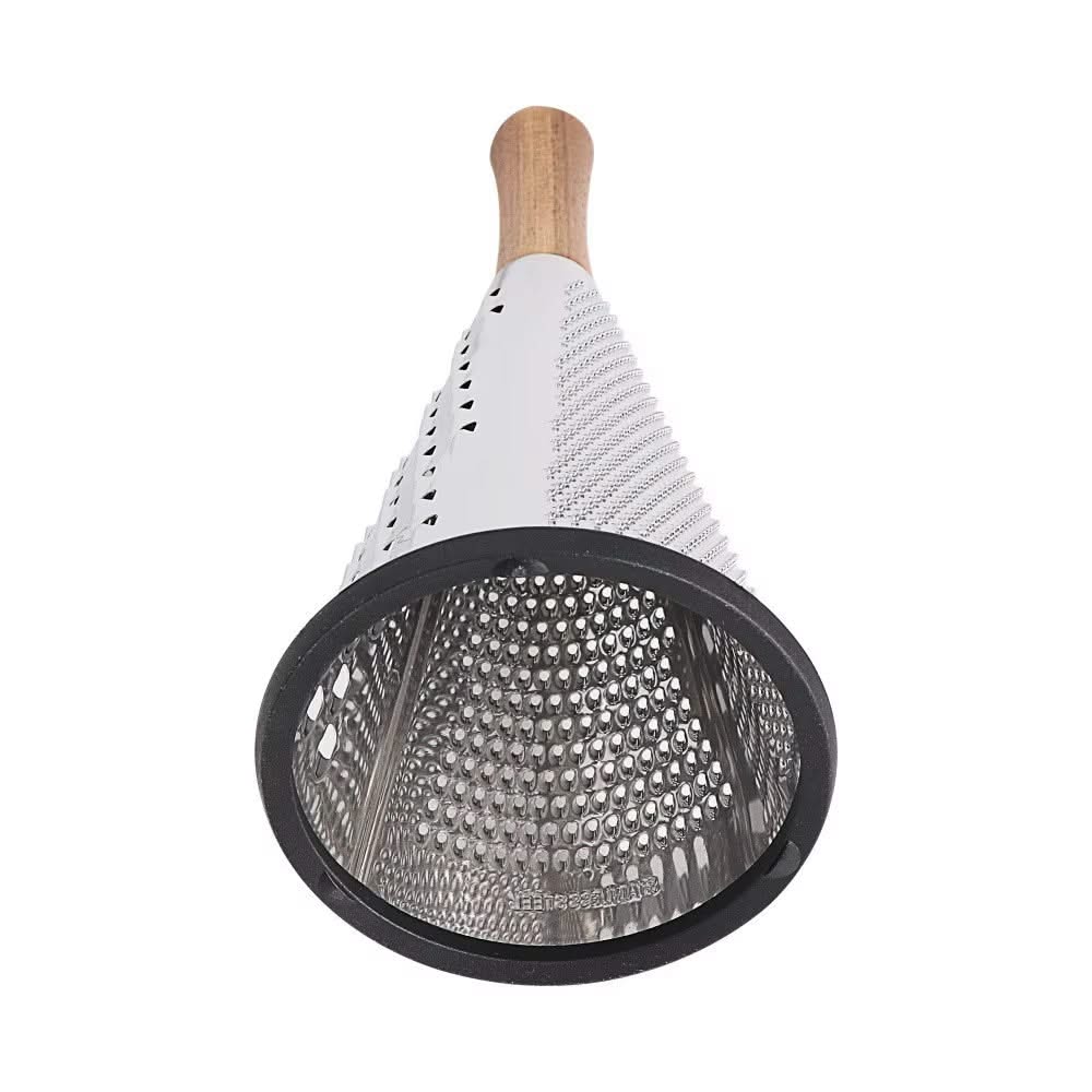 Multi-functional Cone-Shaped Grater with Wooden Handle – Ideal for Cheese, Vegetables, and Fruits in the Kitchen, Available in 19.5cm, 24cm, 27cm, and 30cm Height Sizes