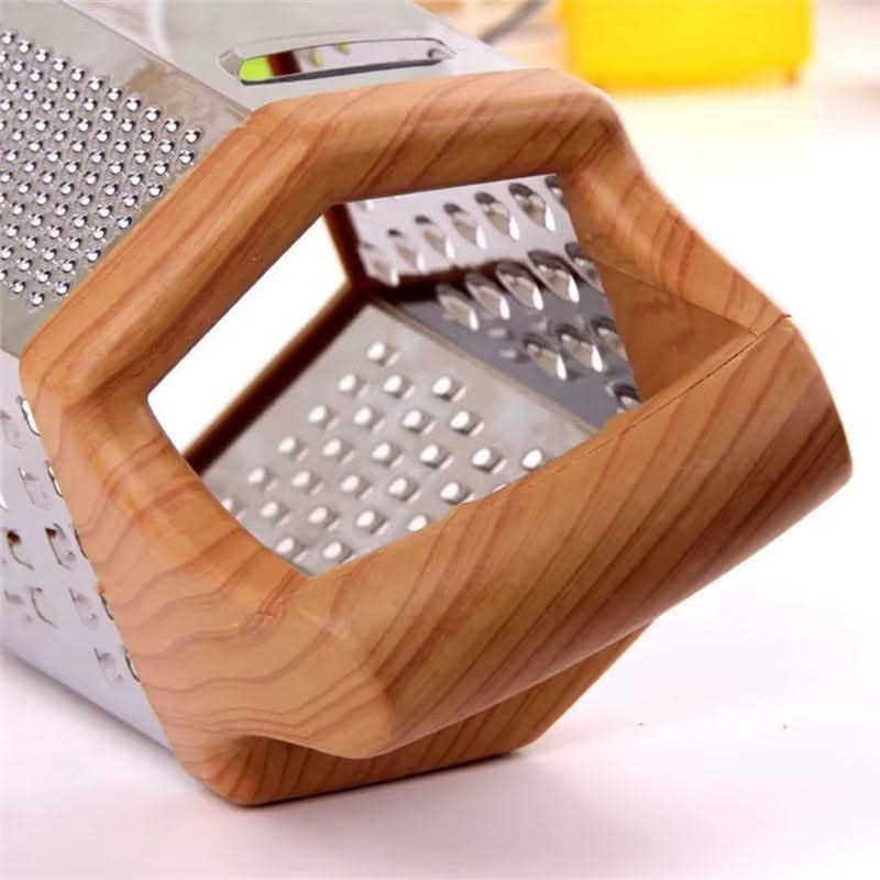 6-in-1 Stainless Steel Box Grater with Handle – Multipurpose All-in-One Shredder for Cheese, Vegetables, and More, Ideal for Grating, Slicing, and Zesting