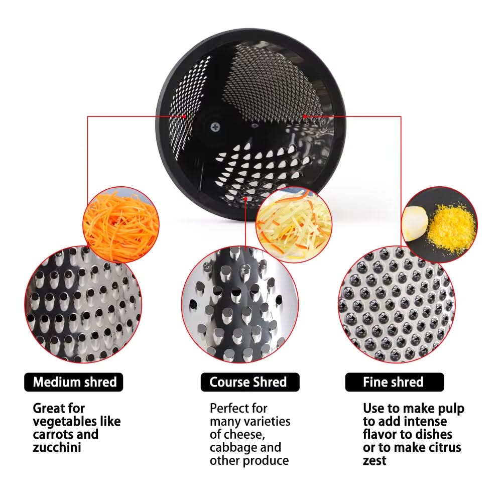 Modern Multi-functional Cone-Shaped Grater 3-Side Grater and Zester – Ideal for Cheese, Vegetables, and Fruits in the Kitchen (Silver), Available in 4 Sizes
