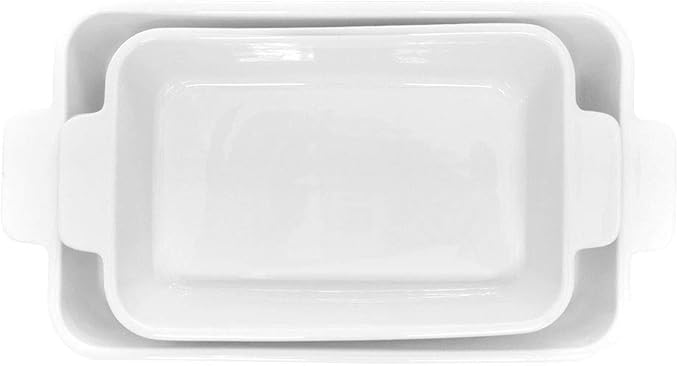 Ceramic Porcelain Oven Dish – Rectangular Oven-Safe Bakeware for Lasagna, Mac & Cheese, and Roasts (Available in Multiple Sizes)