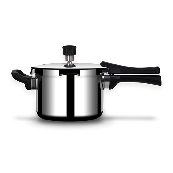 Stainless Steel Triply 3 L Mirror Finish Pressure Cooker With Gasket, Rivetless Handle