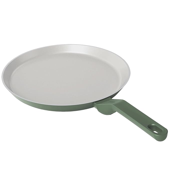 Ceramic Non Stick Dosa Tawa 28 cm, Matching Handle,, Green