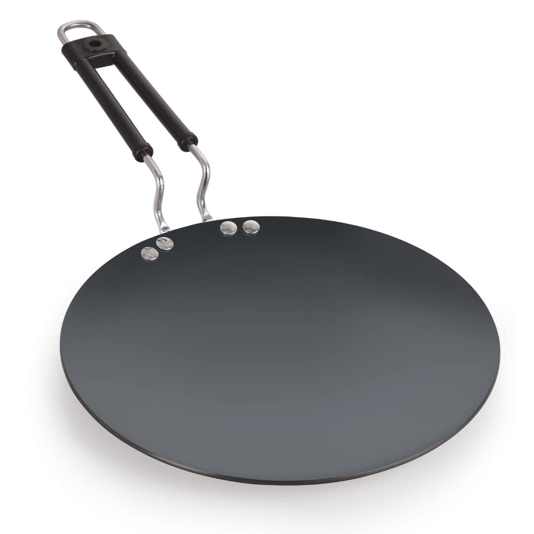 Hard Anodized Roti/paratha Tawa With Bakelite Wire Handle, Black, 27.5 cm