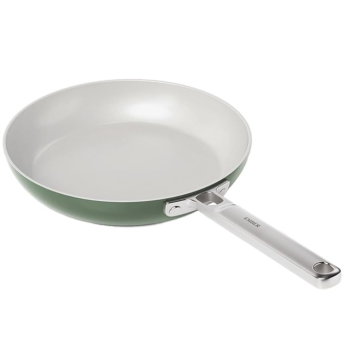 Ceramic Non-stick Egg Pan 20 cm, Stainless Steel Handle, Green