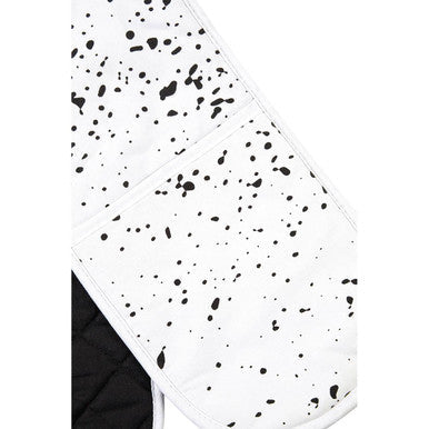 White and Black Splatter Double Oven Glove
