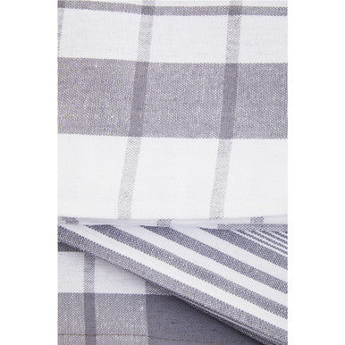 Set of 3 Grey and White Tea Towels