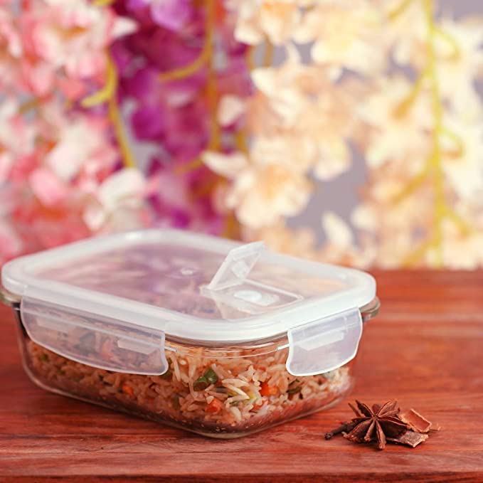 Borosilicate Glass Containers for Kitchen, Storage Box for Kitchen With Air Vent Lid, Set of 1, 1200 ml