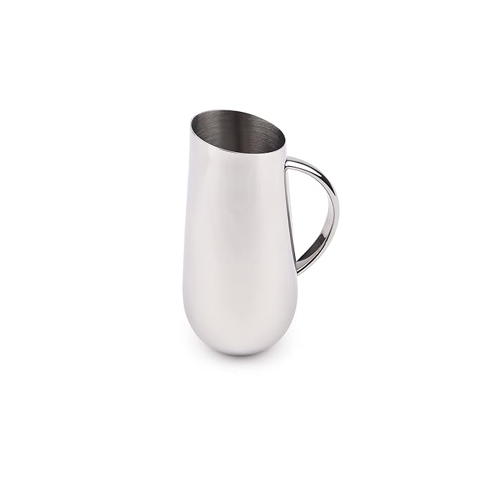 Designer Stainless Steel Water Pitcher - 900 ml, Juice Storage Jug, Liquid Jar, Serveware & Tableware