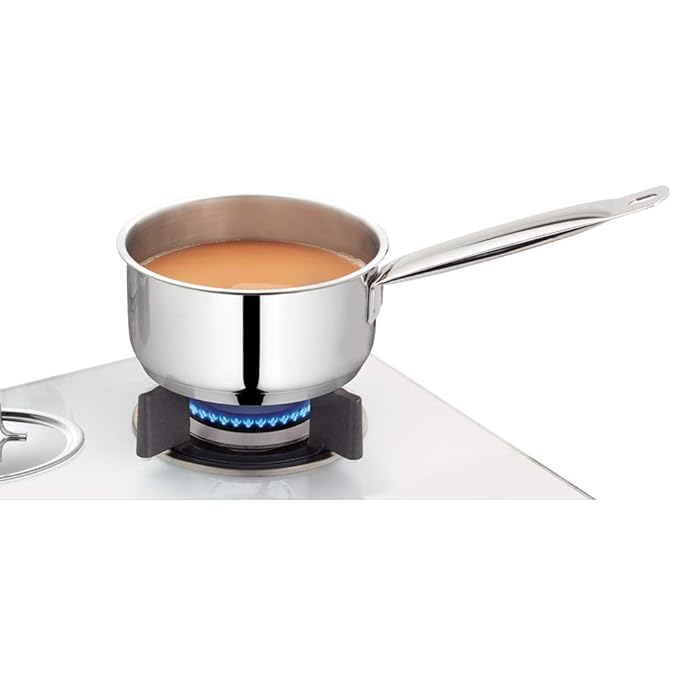 Stainless Steel Sauce Pan / Milk Pan / Tea Pan With Lid, Induction Friendly, Impact Bonded Tri-ply Bottom