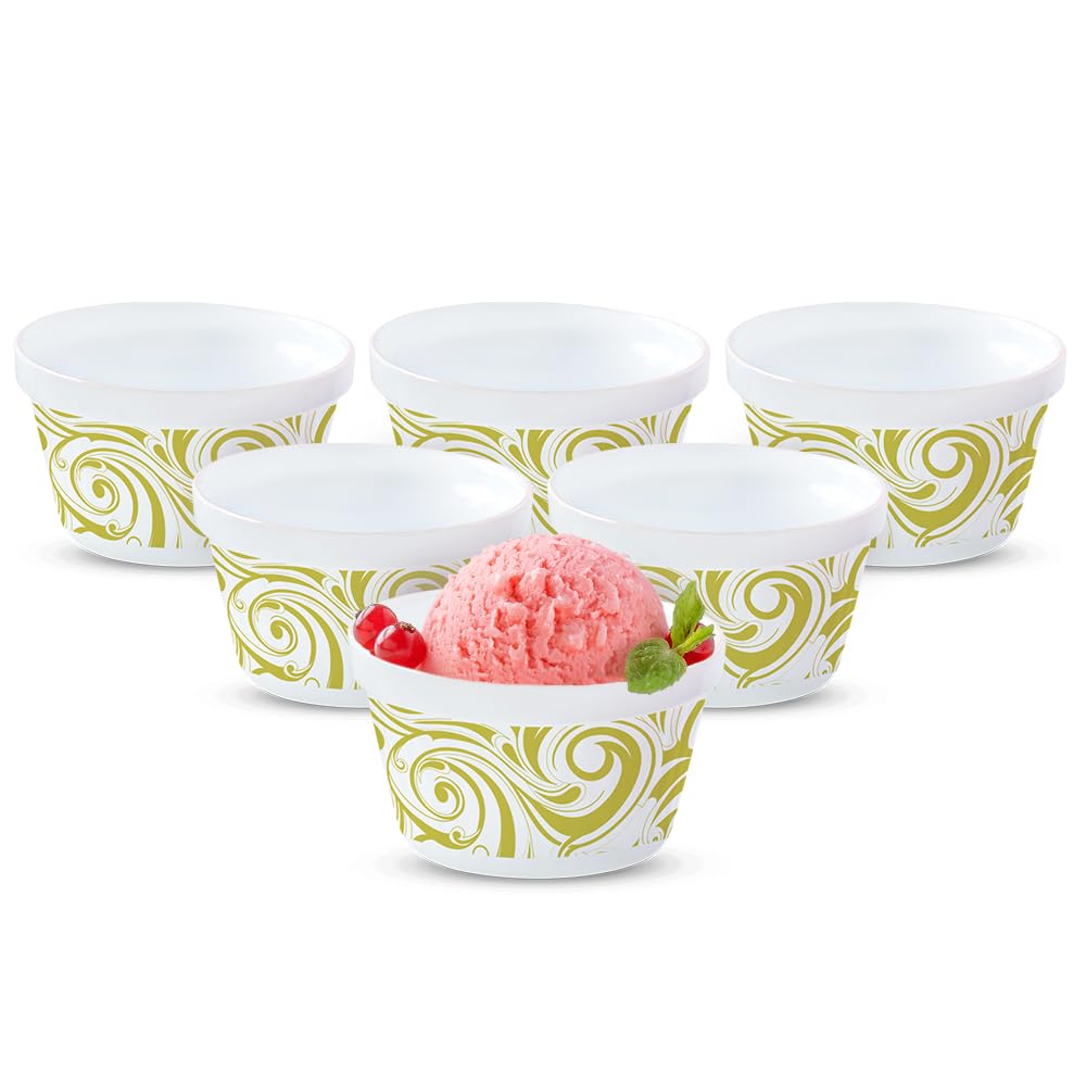 Green Ice Cream Bowl/Dessert Set, Set of 6