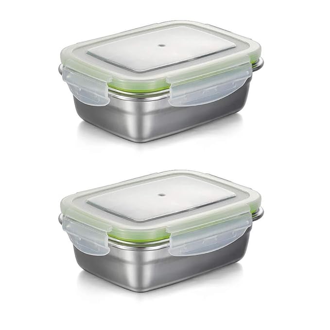 Lunch Box High Steel Rectangle Heavy Duty Airtight Leakproof Unbreakable Storage Container, 3800 ml