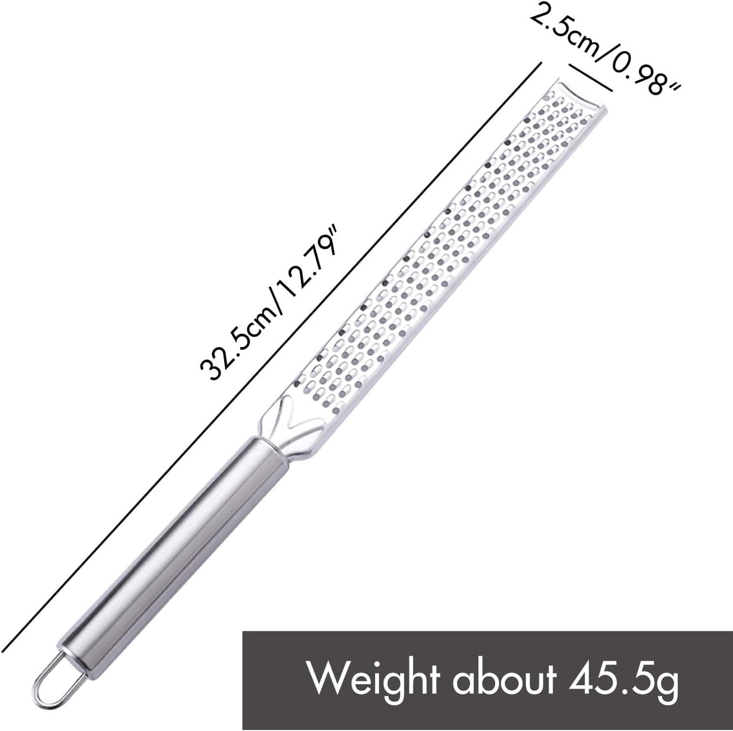 Stainless Steel Cheese Grater with Long Handle & Hanging Hole – Multipurpose Kitchen Gadget for Cheese, Chocolate, Carrot, Ginger, and Parmesan