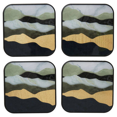 Set of 4 Abstract Colour Square Coasters