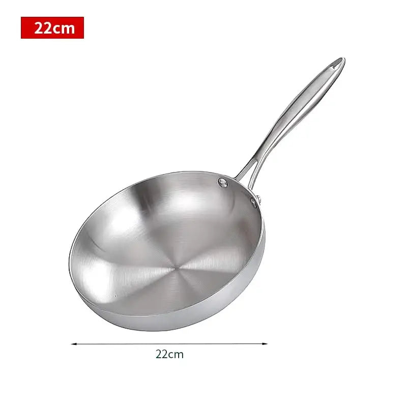 22cm stainless steel frying pan with handle, premium kitchenware from C for Chef