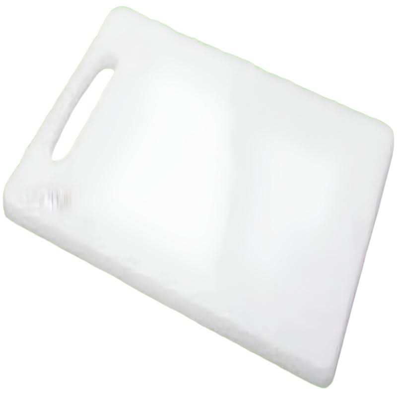 Thick Plastic Chopping Board, White Plastic Cutting Board, Juice Grooves, Non Porous, Easy Grip Handle, Non Slip Food Preparation Best for Chef, Kitchen and Professional Use (40.5X25)