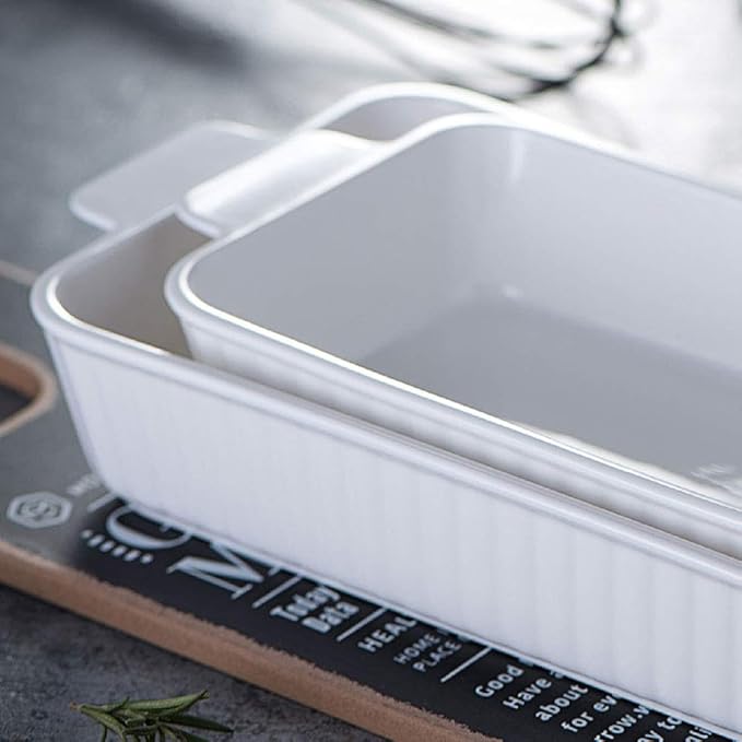 Ceramic Porcelain Oven Dish – Rectangular Oven-Safe Bakeware for Lasagna, Mac & Cheese, and Roasts (Available in Multiple Sizes)