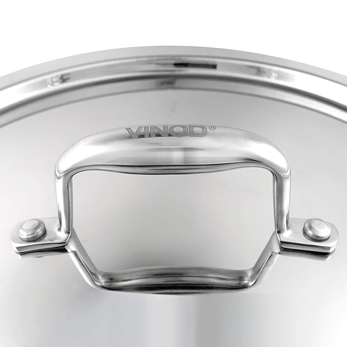 Triply Stainless Steel Kadai with lid 5.5 L (32 cm), 2.5 mm Thick, 3 Layer Stainless Steel Cookware