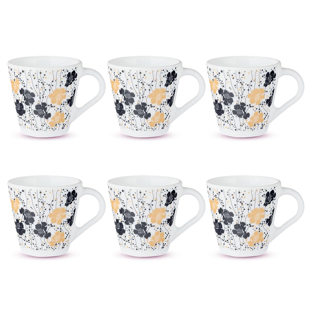 Dreamer Opalware Mug, Set of 6 Tea/coffee Mugs, 160 ml Each