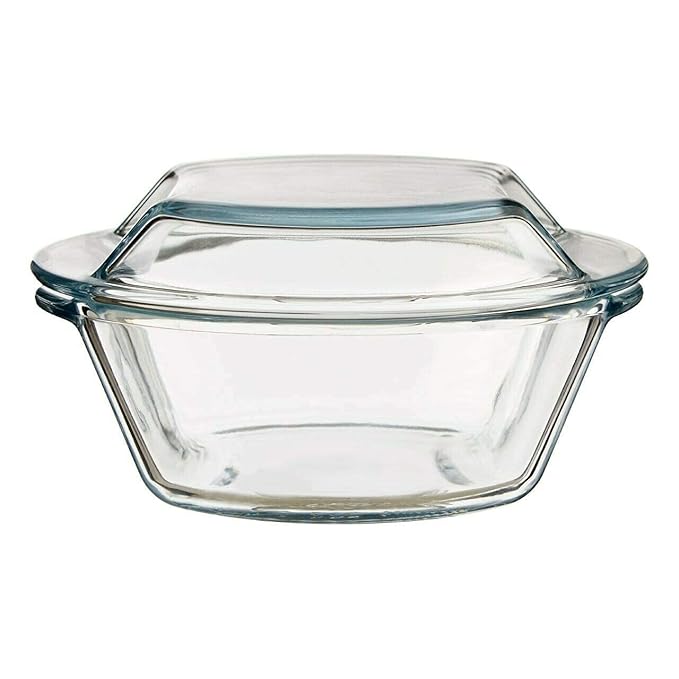 Borosilicate Serving Bowl, Glass Casserole Set, Glass Bowl With Lid, Microwave Safe Bowl Set, 500 ml