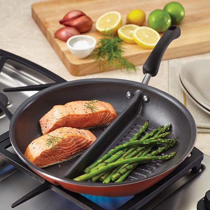 Non-Stick 30 cm Divided Grillpan/Twin Pan/Breakfast Pan/Multi-Snack Pan