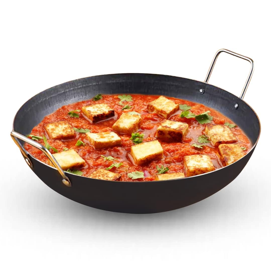 Pre-Seasoned Iron Kadai with Strong Handles