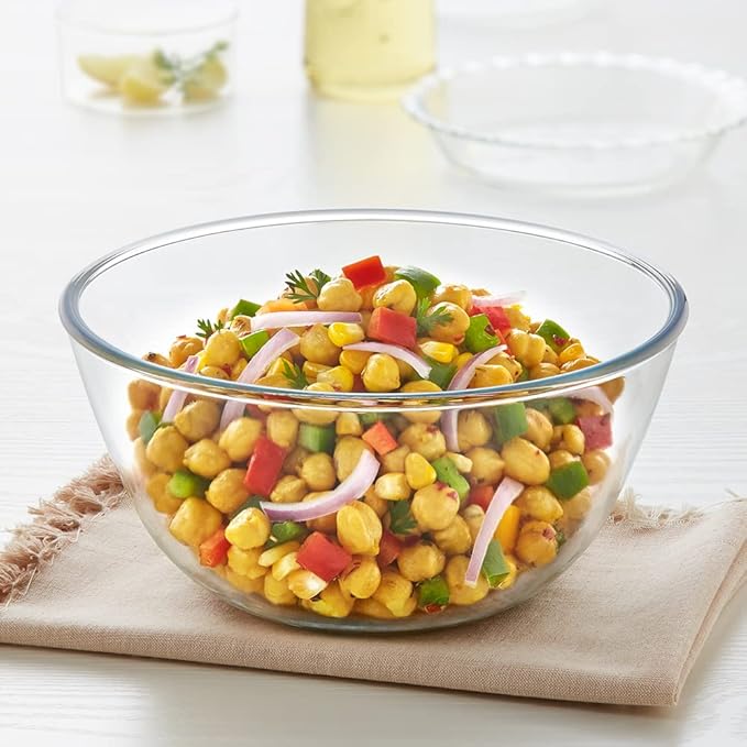 350 ml Serving & Mixing Borosilicate Glass Bowl, Multipurpose Round Bowl for Kitchen & Dinning