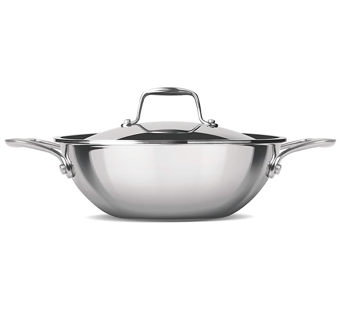 Triply Stainless Steel 20 cm Kadai With Lid, 1.6 L