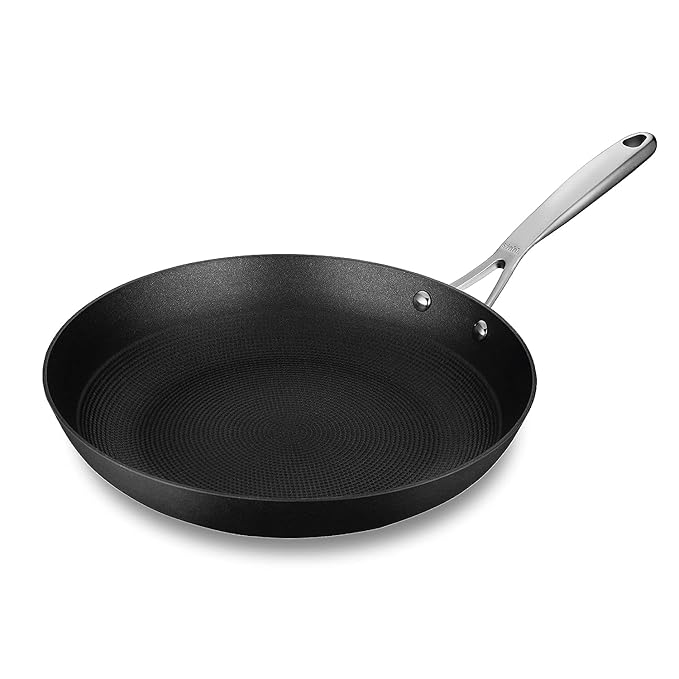Hybrid Enamelled Cast Iron Frying Pan, Rust Proof Fry Pan, Induction & Gas Stove Compatible, 1.4 L, 24 cm