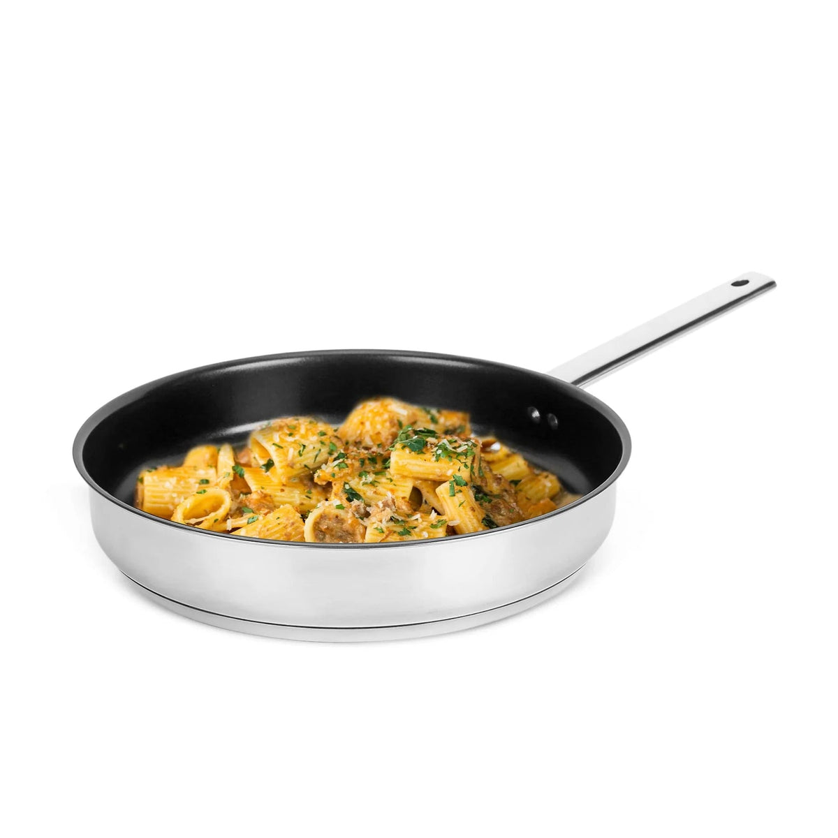 Non-Stick Stainless Steel Frying Pan 24 cm 4 mm 2-Layer Grill Pan Induction PFOA Free