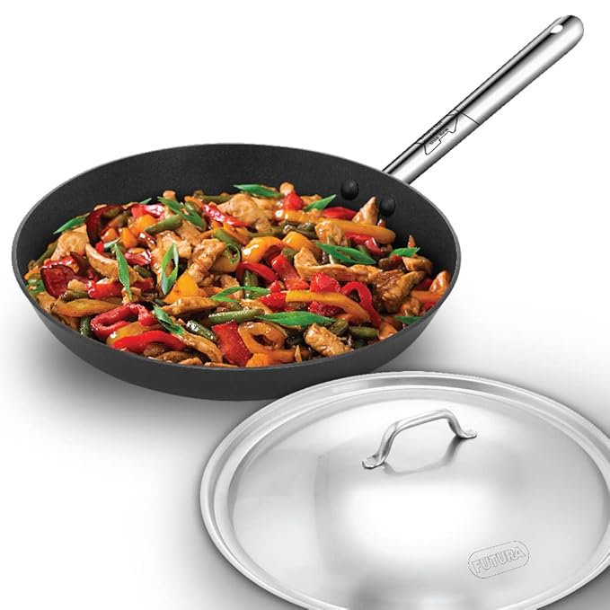 30 cm Frying Pan Non Stick Fry Pan with Stainless Steel Handle and Stainless Steel Lid