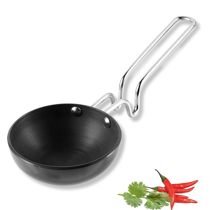 Hard Anodised Tadka Pan - Large, 3.25 mm Thickness, Natural Stick Resistant