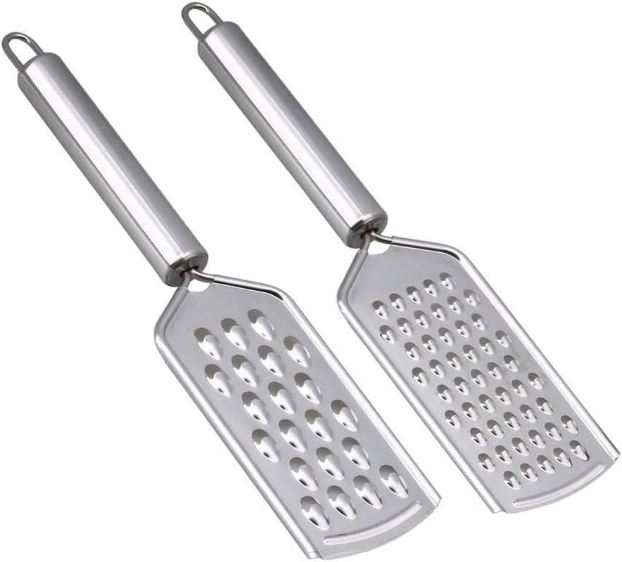 2-Piece Kitchen Grater Set – Razor-Sharp Stainless Steel Blades for Cheese, Chocolate, Carrot, Ginger, and Nuts