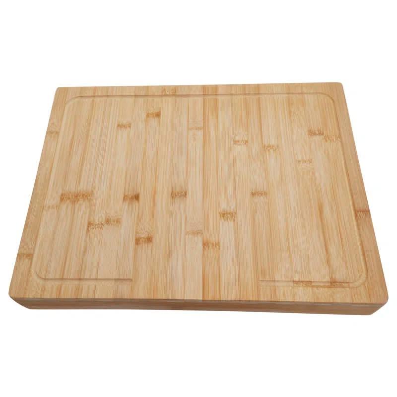 Premium Bamboo Solid Wood Chopping Board with Raised Edge