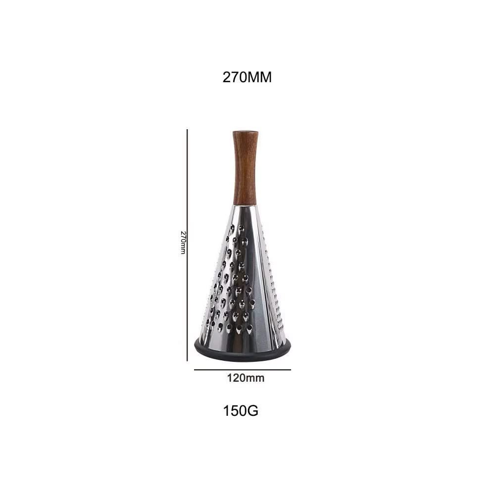 Multi-functional Cone-Shaped Grater with Wooden Handle – Ideal for Cheese, Vegetables, and Fruits in the Kitchen, Available in 19.5cm, 24cm, 27cm, and 30cm Height Sizes
