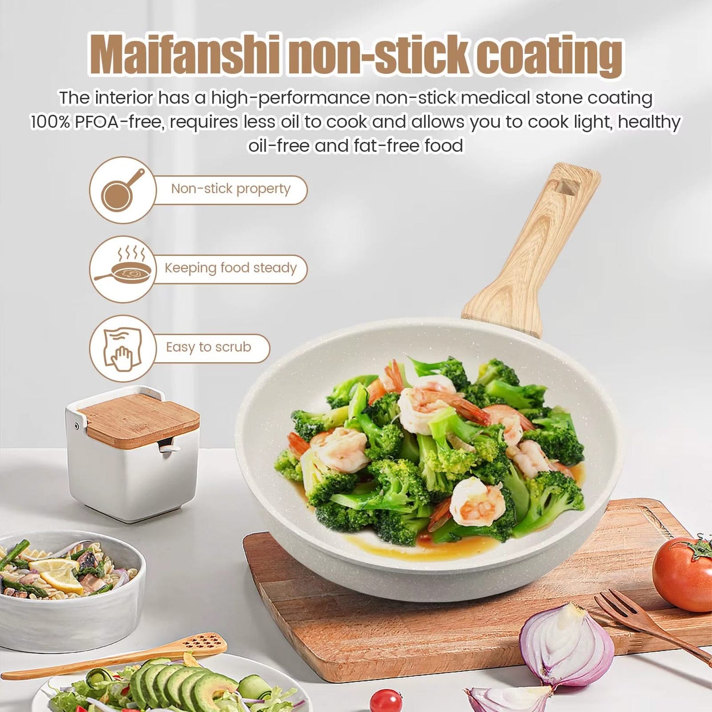 Non-Stick Frying Pan Skillet with Heat-Resistant Handle – Perfect for Omelettes and Uniform Heat Distribution, Ideal for Everyday Cooking