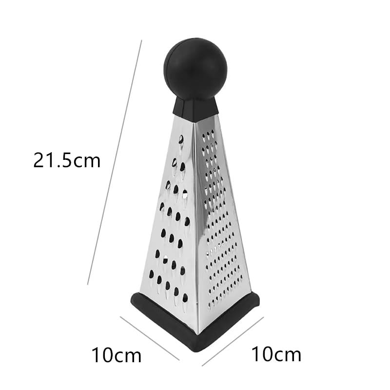 Multifunctional 3-Sided Triangle Kitchen Grater with Rubber BaseMultifunctional with Ergonomic Handle for Fruits, Vegetables, Cheese, and Garlic