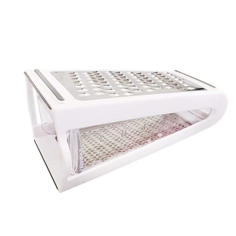 Double-Sided Multifunctional Grater with Storage Box—Dual-Sided for Coarse and Fine Grating(White)